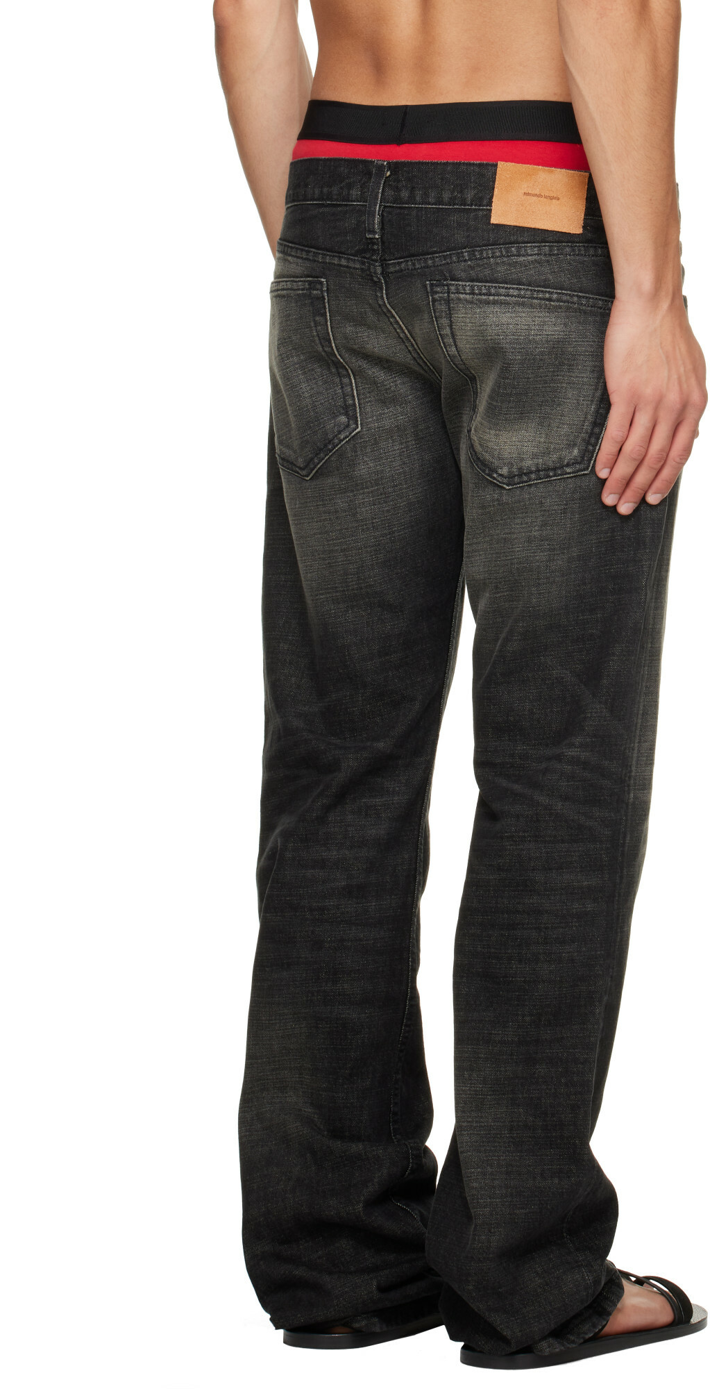Raimundo Langlois SSENSE Exclusive Black Slim Straight Jeans