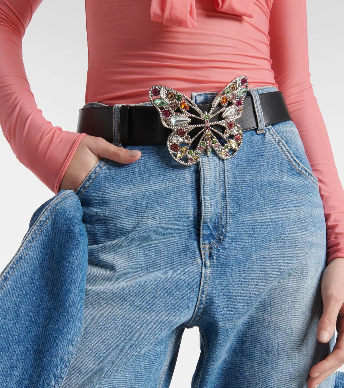 Blumarine Embellished leather belt