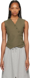 The Frankie Shop Khaki Maesa Cross Vest