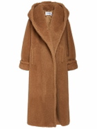 MAX MARA - Apogeo Camel & Silk Teddy Coat W/hood