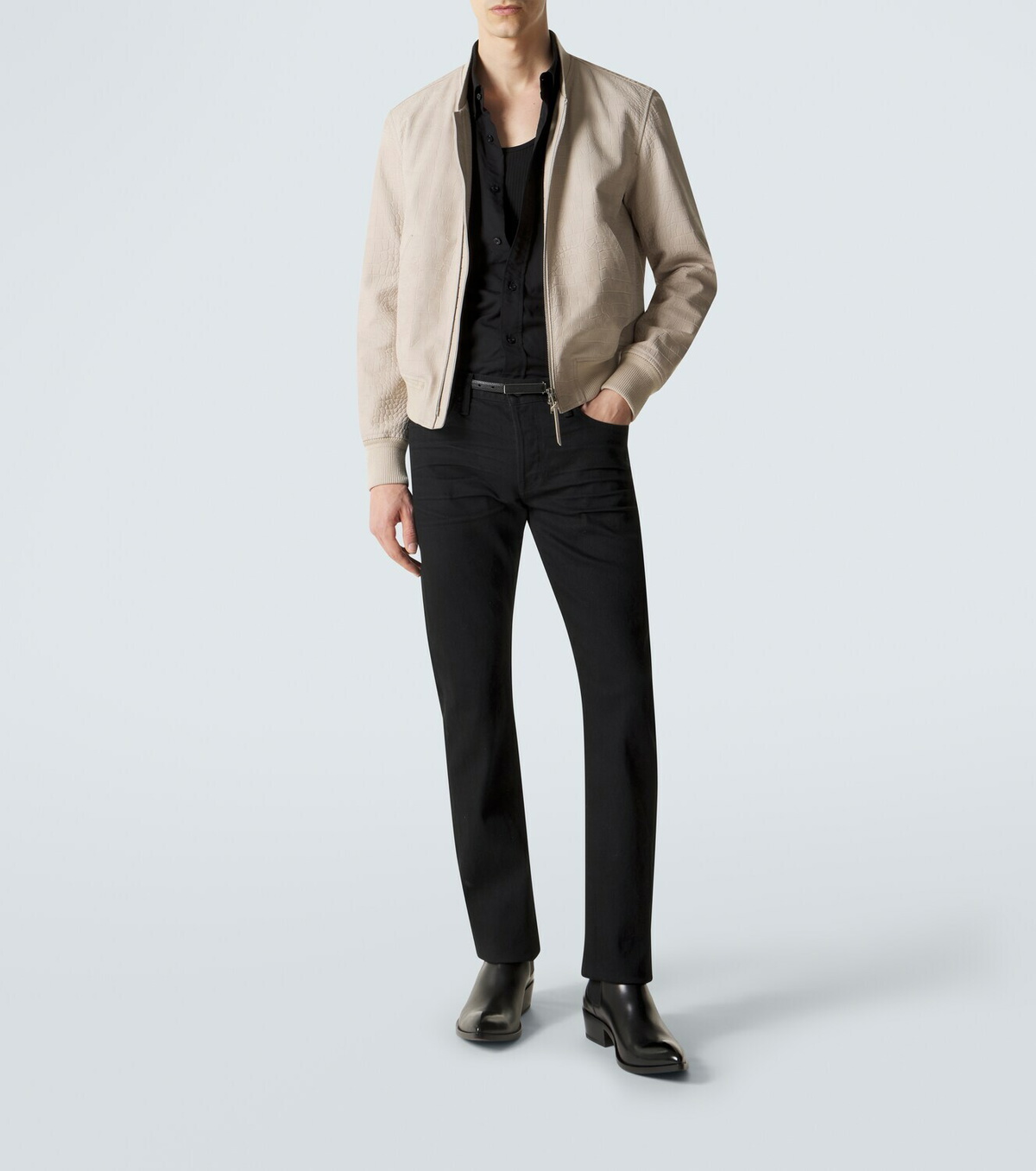 Tom Ford Printed leather bomber jacket