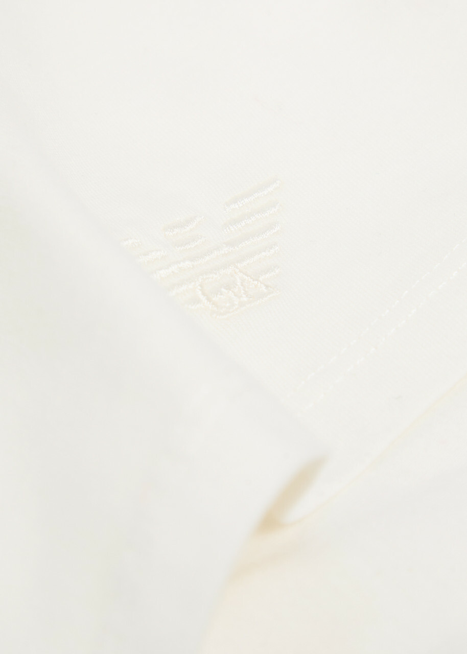 Emporio Armani Ruffled Cotton T-shirt Cream