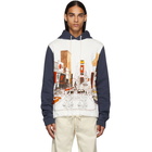 Lanvin White and Navy Babar NY Hoodie