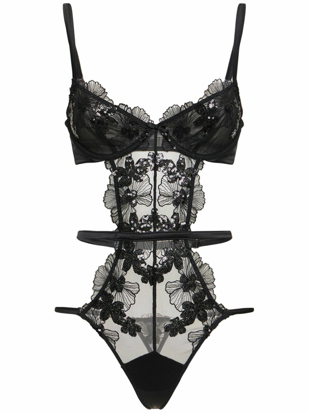 Photo: FLEUR DU MAL - Embroidered Lace Underwired Bodysuit