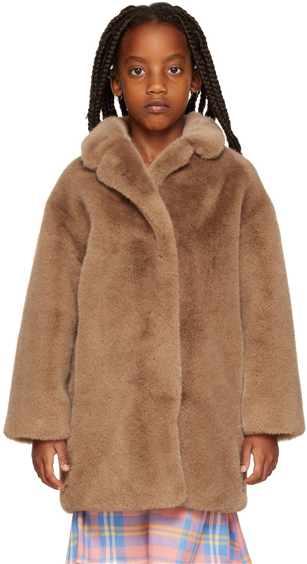 Photo: Stand Studio Kids Taupe Camille Faux-Fur Coat