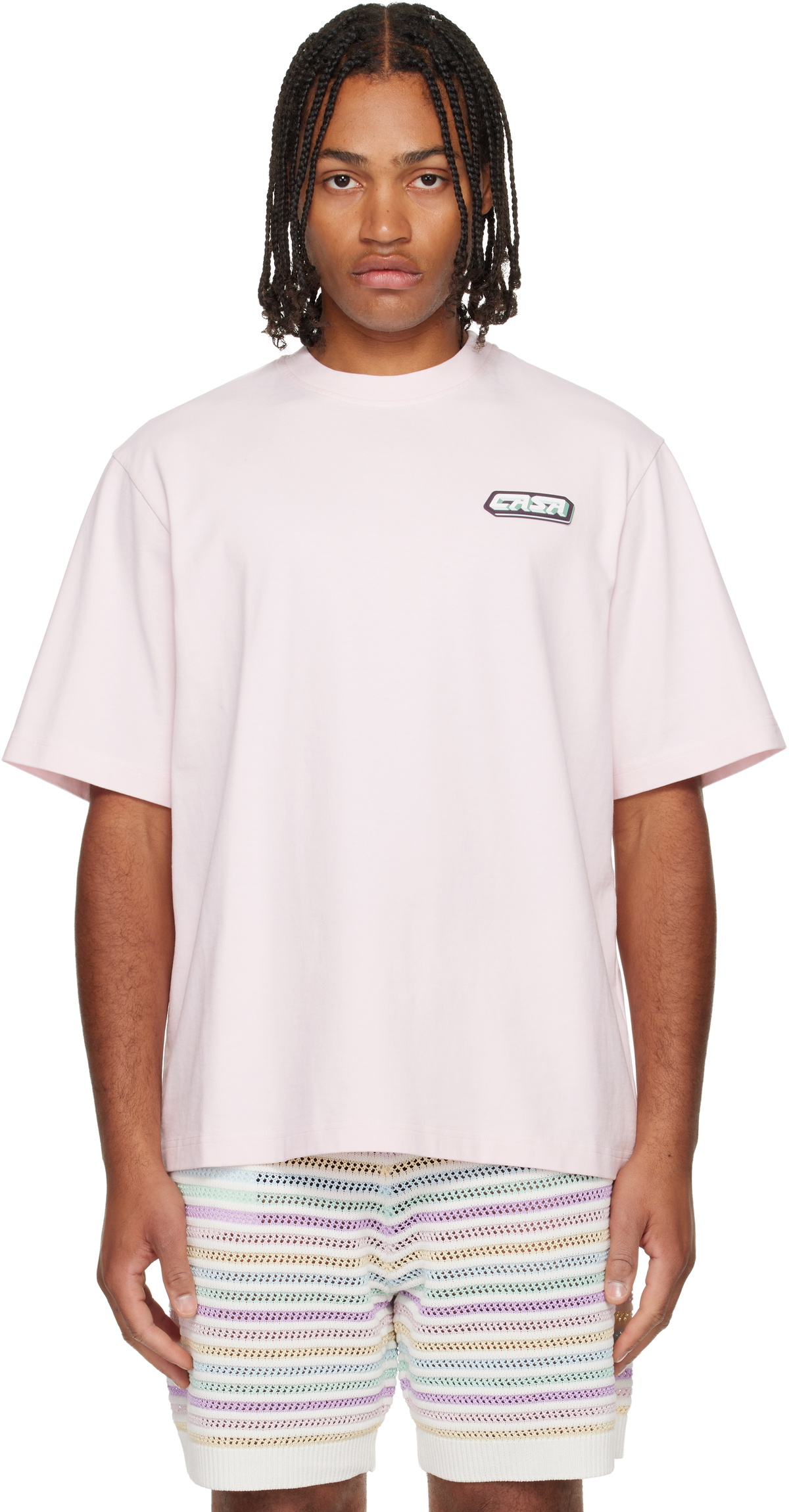 Casablanca Pink 'Casa' Racing Oversized Short Sleeve T‑shirt