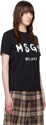 MSGM Black Printed T-Shirt