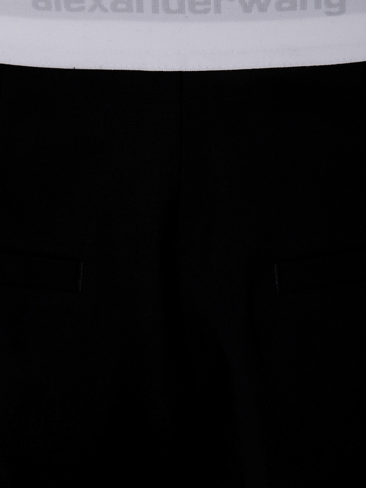 Alexander Wang High Waisted Pleated Pant With Logo Elastic in Black