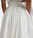 Self-Portrait Cotton poplin midi skirt
