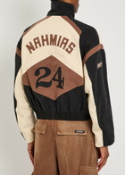Nahmias Appliquéd Canvas Bomber Jacket Black