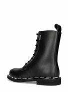MOSCHINO - Logo Faux Leather Combat Boots