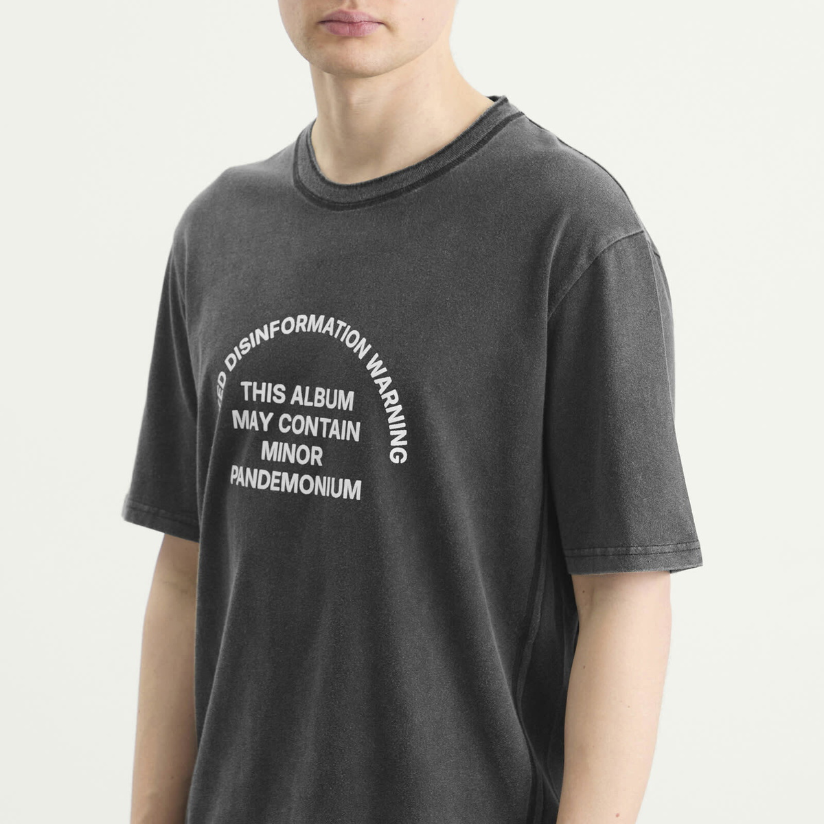 ACMH by Magic Castles Men's Naked Disinformation T-Shirt in Vintage Black