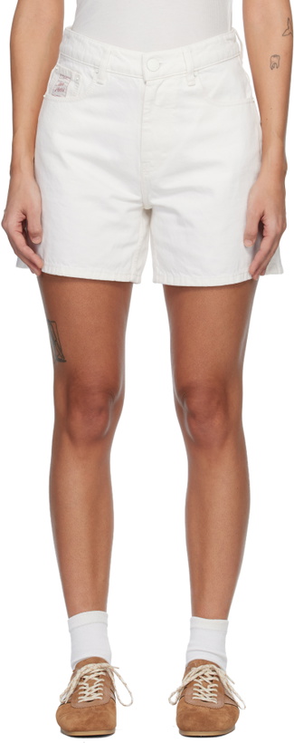 Photo: AMI Paris White 'Ami Paris Heritage' Denim Shorts