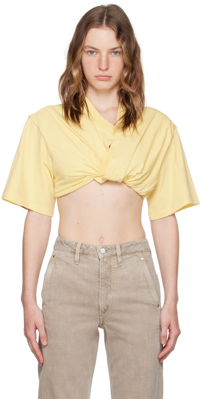 Photo: JACQUEMUS Yellow La Casa 'Le t-shirt Bahia Court' T-Shirt