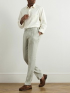 Lardini - Soho Tapered Pleated Linen-Twill Trousers - Green