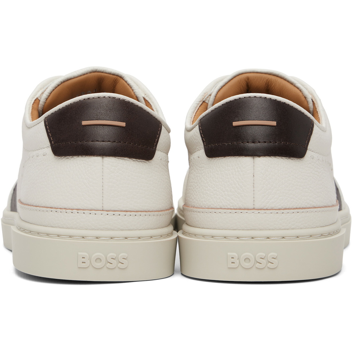 BOSS White Gary Leather Sneakers