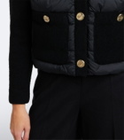 Moncler Down-paneled wool-blend cardigan