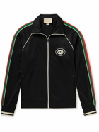 GUCCI - Logo-Appliquéd Striped Tech-Jersey Track Jacket - Black