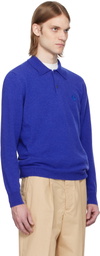 Bally Blue Knit Cashmere Polo