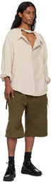 Ottolinger Beige Oversized Mousseline Cut-Out Shirt