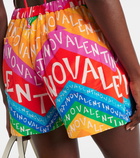 Valentino Logo high-rise silk shorts