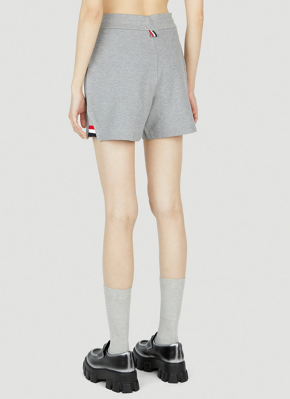 logo patch track shorts