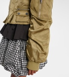 Ganni Cropped ruched bomber jacket