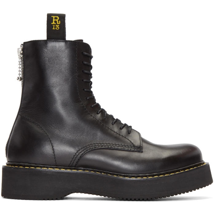 Photo: R13 Black Leather Lace-Up Boots