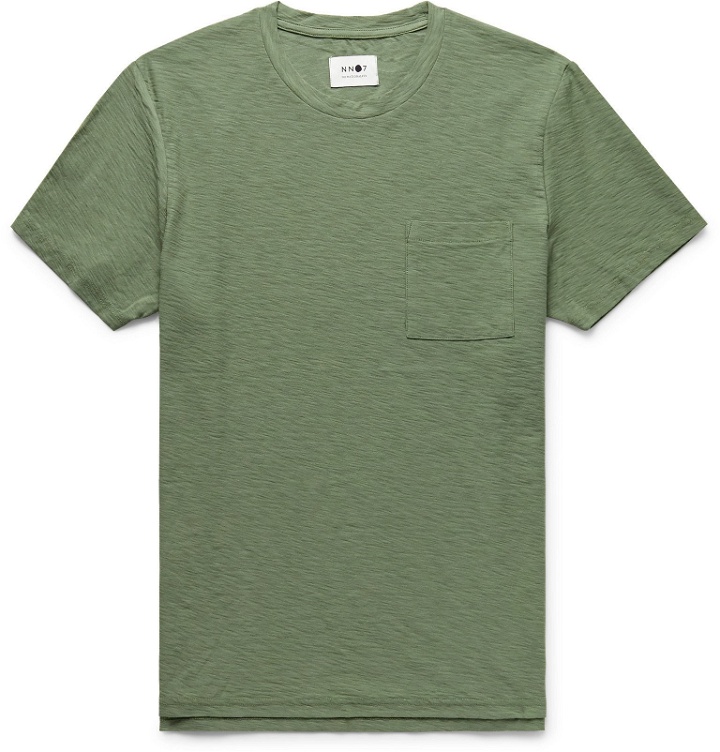 Photo: NN07 - Aspen Slub Cotton-Jersey T-Shirt - Green