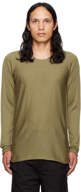 Photo: Label Under Construction Green Arched Crewneck Sweater