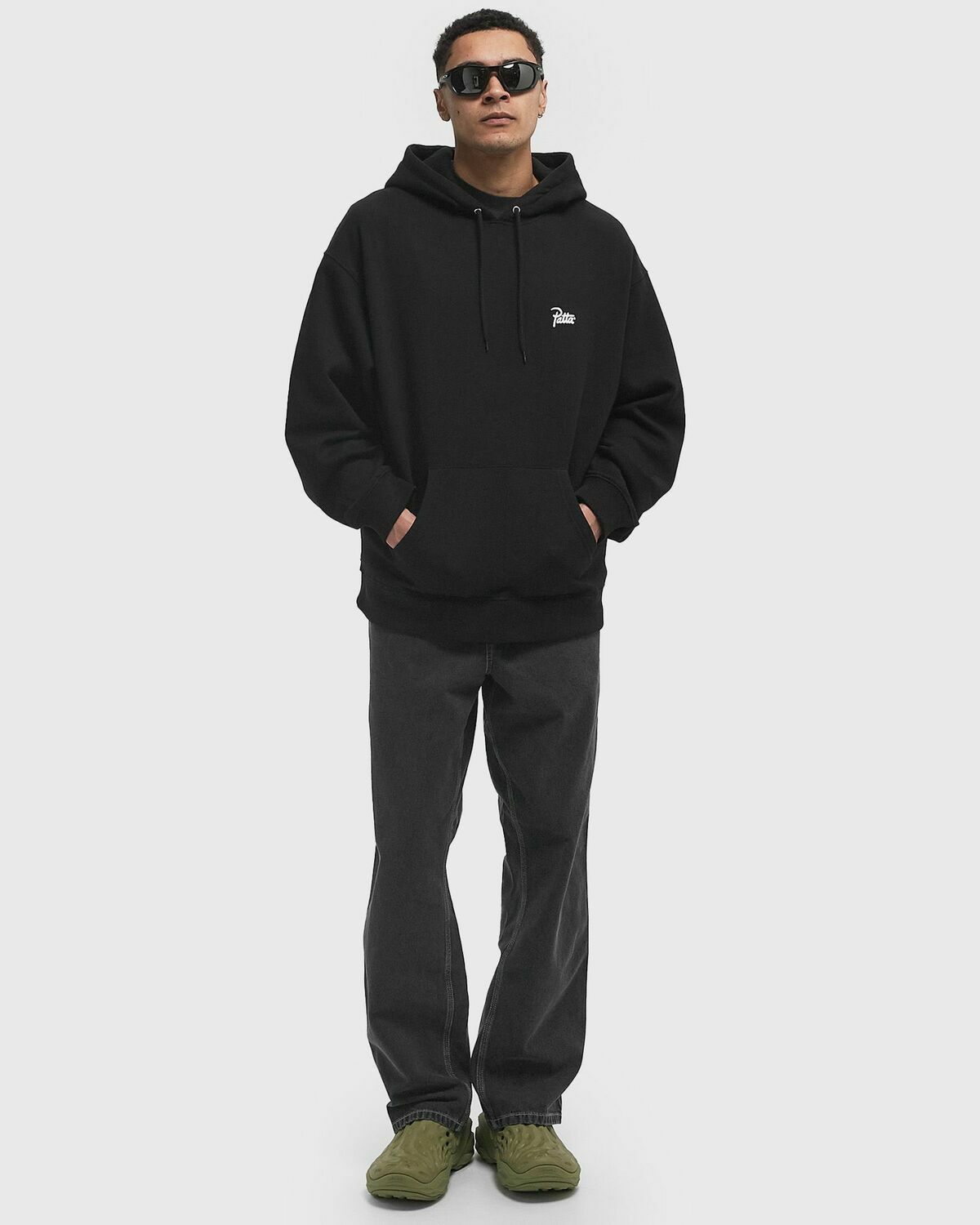 PATTA Bark Boxy Hooded Sweater (PT) Grey Mens Hoody