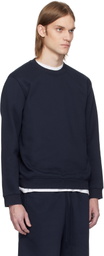 SKIMS Navy Fleece Lounge Classic Sweatshirt