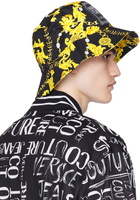 Versace Jeans Couture Black & Yellow Printed Chain Bucket Hat