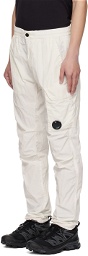 C.P. Company White Garment-Dyed Sweatpants