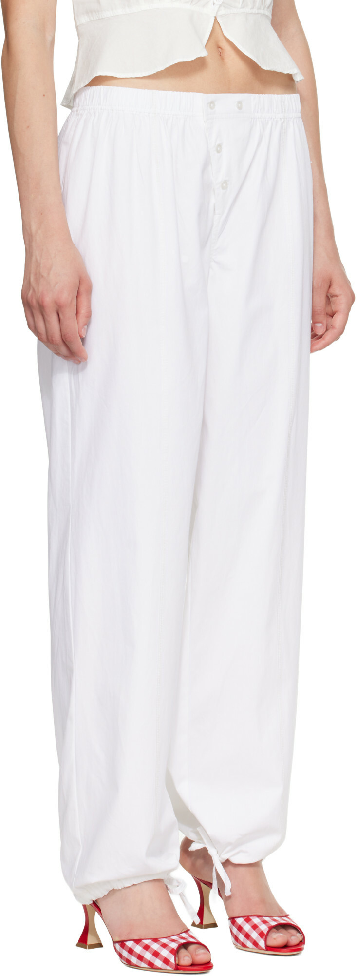 Fruity Booty White Poplin Trousers