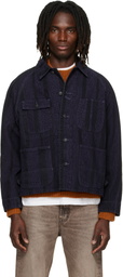 NEEDLES Black Python Jacquard Short Denim Jacket