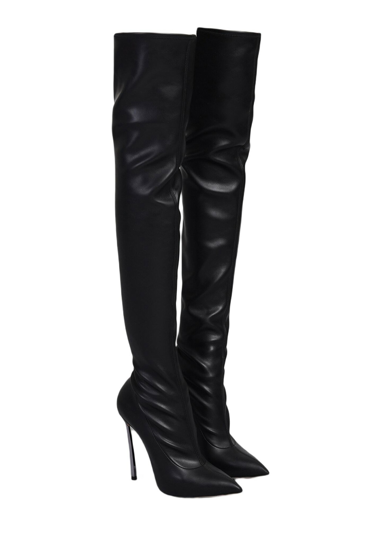 Casadei Blade High Heels Boots In Black Leather