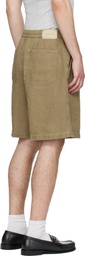 Solid Homme Khaki Linen Shorts