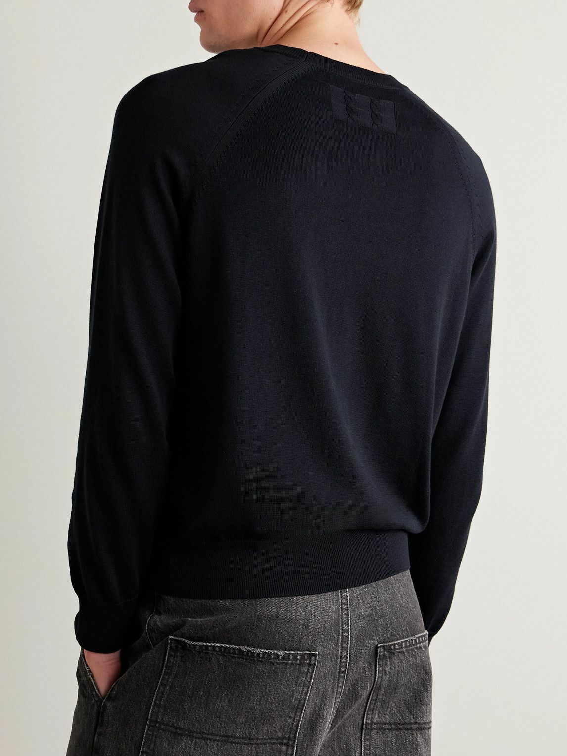 Nili Lotan - Reggie Silk and Cotton-Blend Sweater - Blue