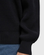 Badge Accent Pearl Rib Polo Collar Sweater