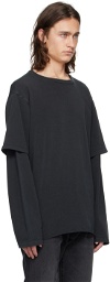 424 Black Layered Long Sleeve T-Shirt