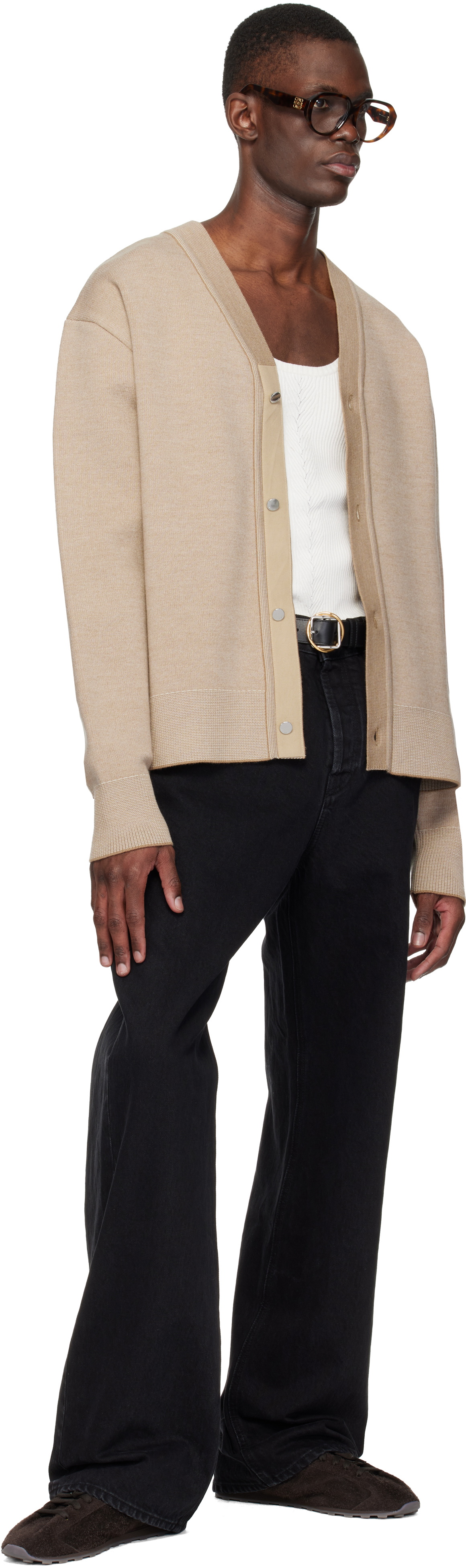 JACQUEMUS Beige 'The Doppio' Cardigan