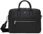 BOSS Black Grained Leather Briefcase