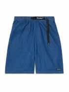 KAPITAL - Easy Wide-Leg Belted Denim Shorts - Blue