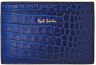 Paul Smith Blue & Black Mock-Croc Card Holder