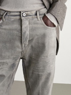 Rick Owens - Bolan Straight-Leg Frayed Denim Shorts - Gray