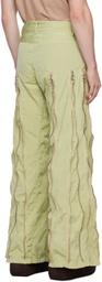 Charlie Constantinou Green Adjustable Zip Trousers
