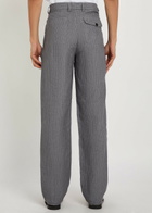 Oliver Spencer Wilkins Striped Straight-leg Linen Trousers Grey