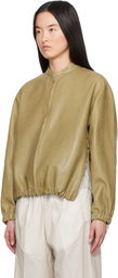 Gabriela Coll Garments Green No.306 Six Zipper Leather Jacket