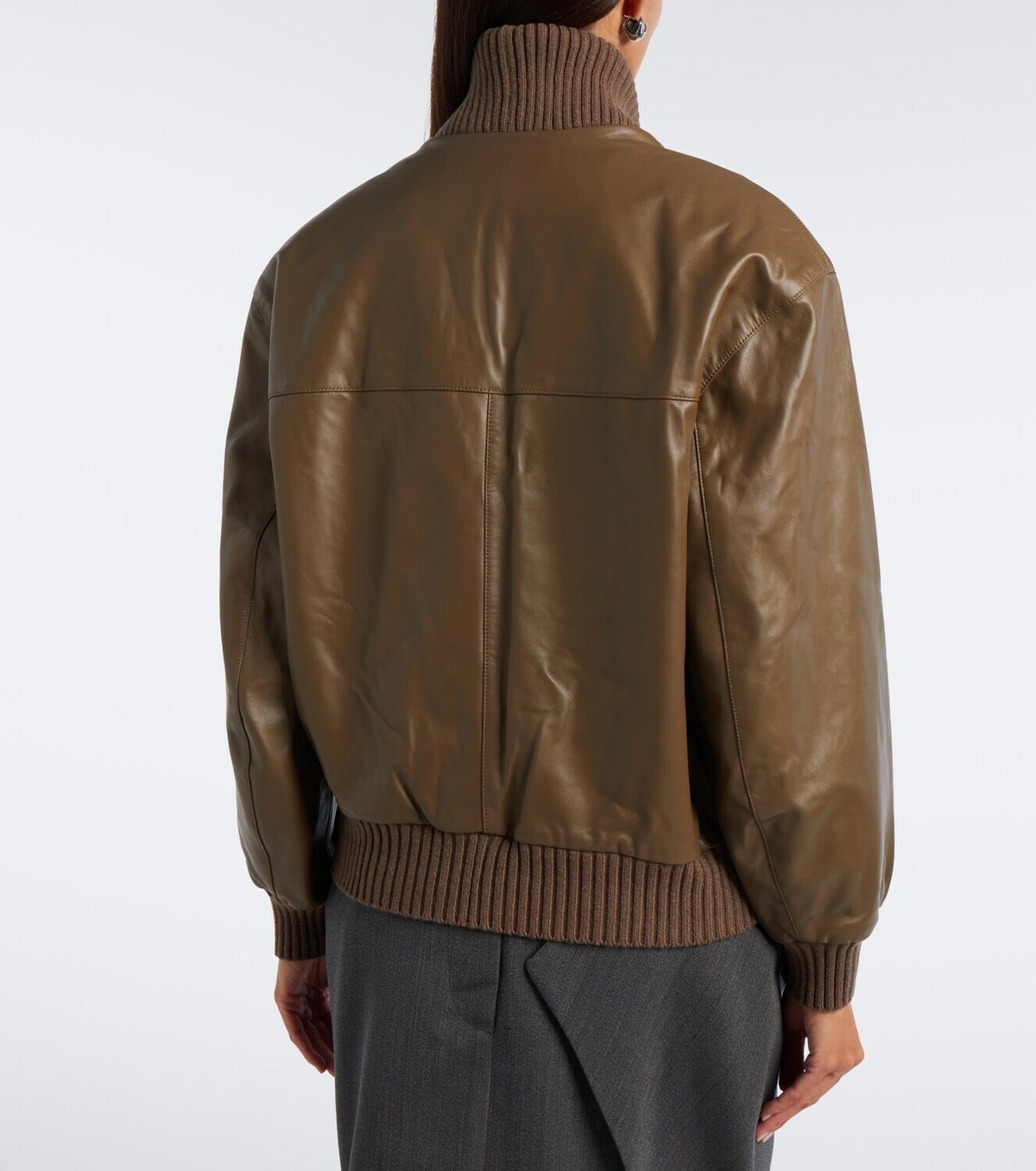 Victoria Beckham Zana leather bomber jacket